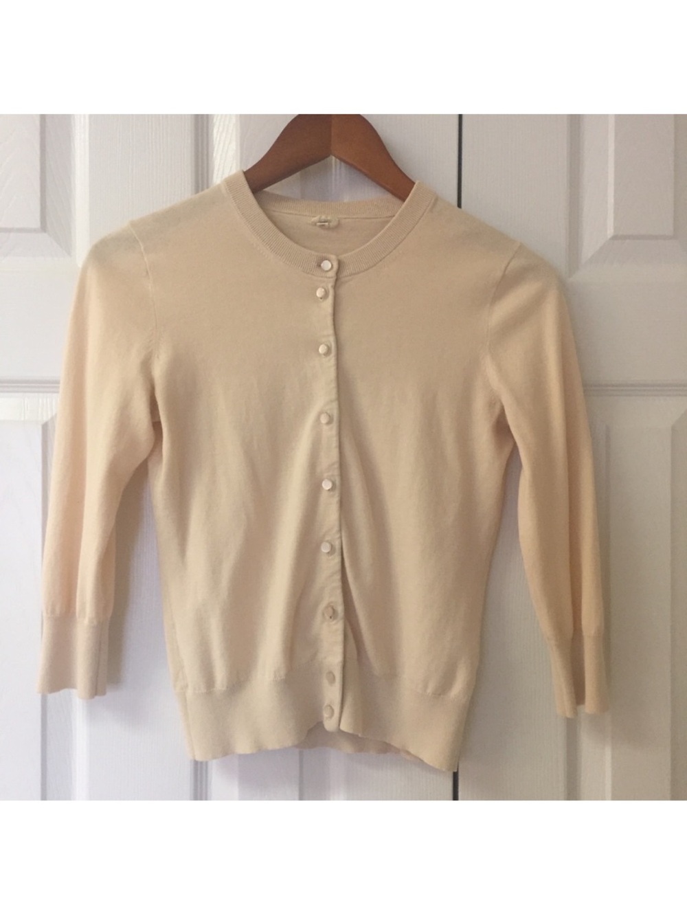 J. Crew Lightweight Cream Button Cardigan